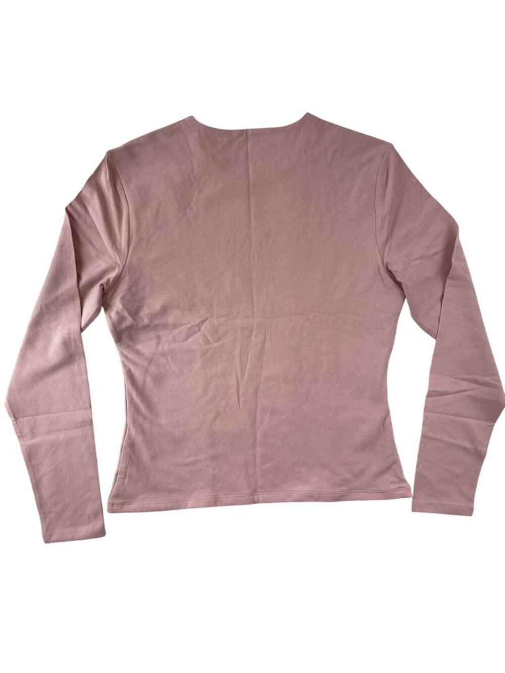 Abercrombie & Fitch Pink Long Sleeve Cotton Blend Top Women's Size Large NWT - Picture 2 of 7